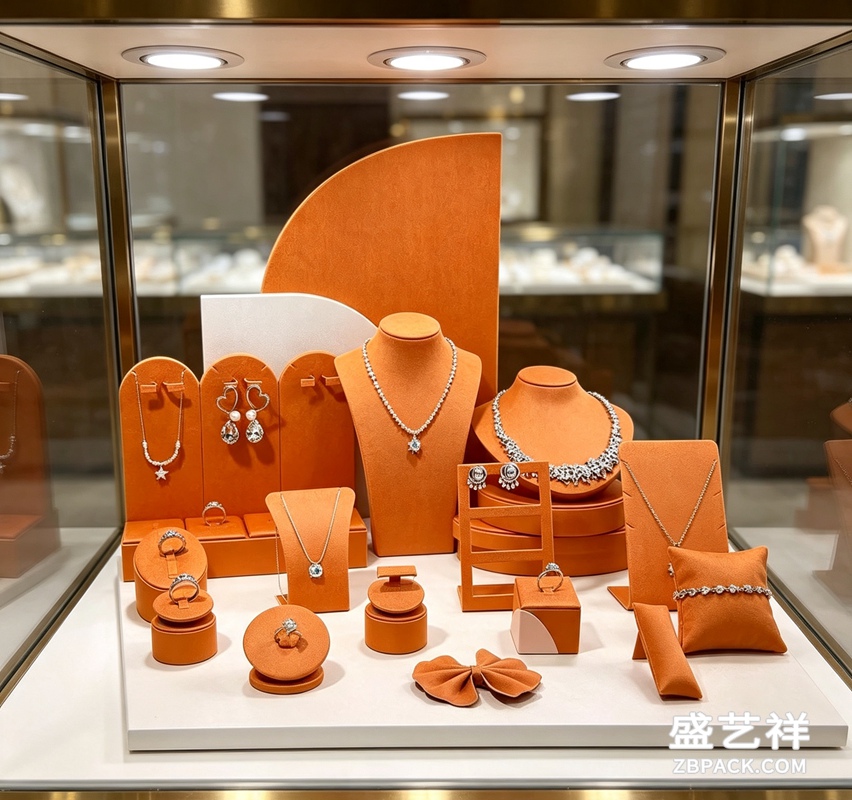 橙色珠宝橱窗陈列摆台CC2