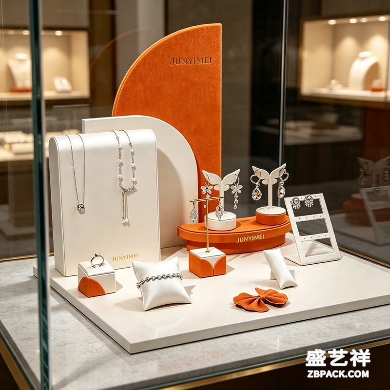 橙白拼色珠宝展示套装CC3
