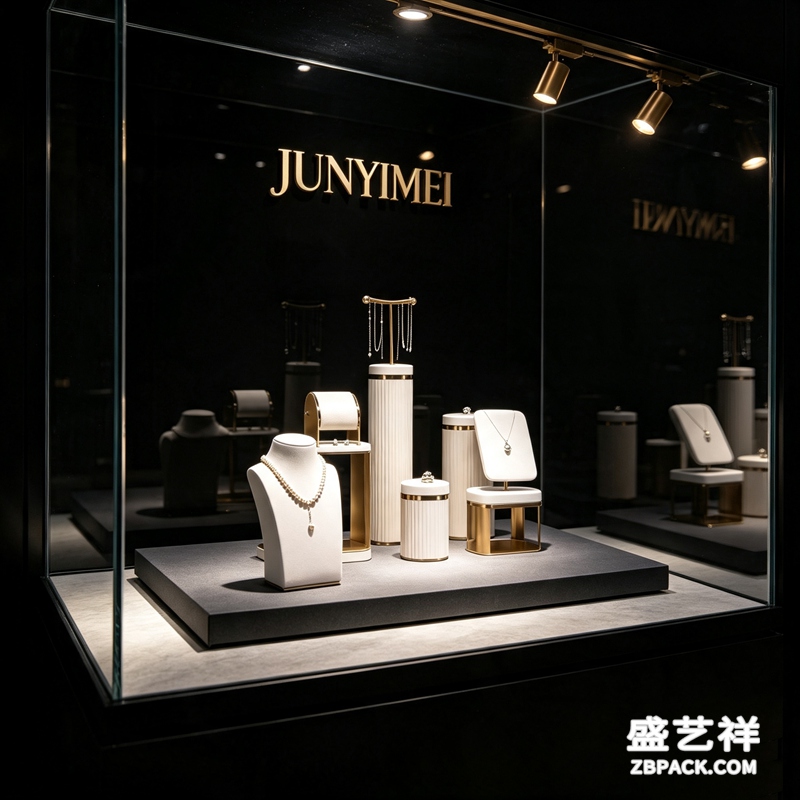 白皮纹金边珠宝展示套装CC6