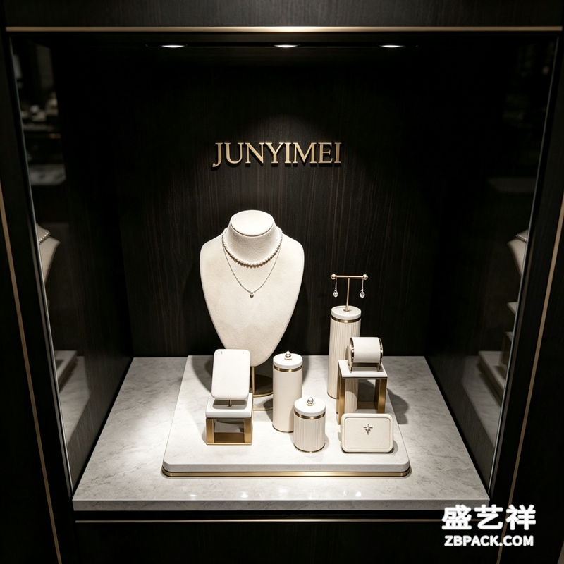 米白大理石纹珠宝展示套装CC7
