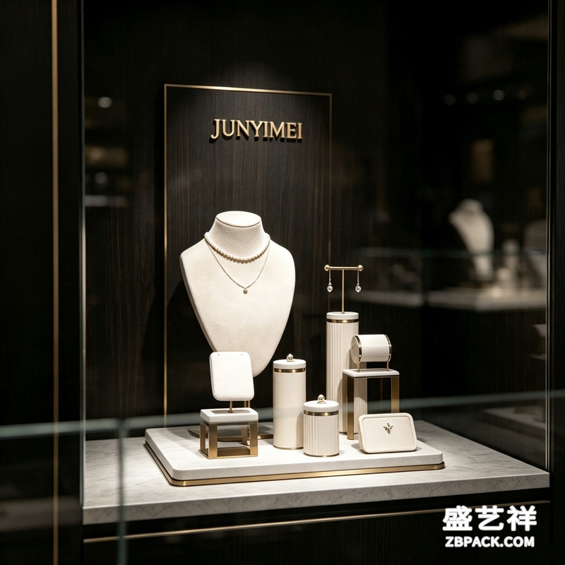米白大理石纹珠宝展示套装CC7