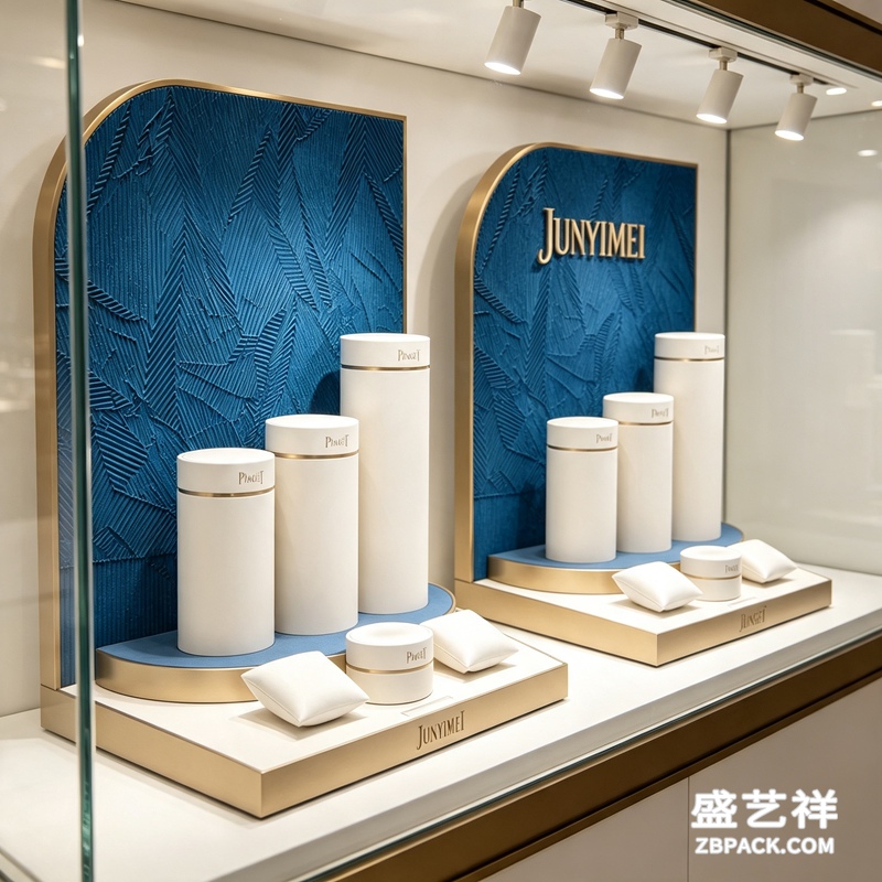 产品名称 蓝纹金边珠宝展示套装CC9