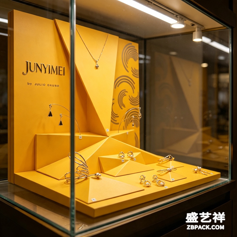 明黄几何纹珠宝橱窗展示套装CC10