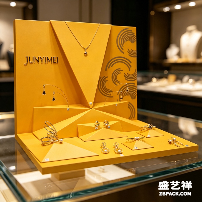 明黄几何纹珠宝橱窗展示套装CC10