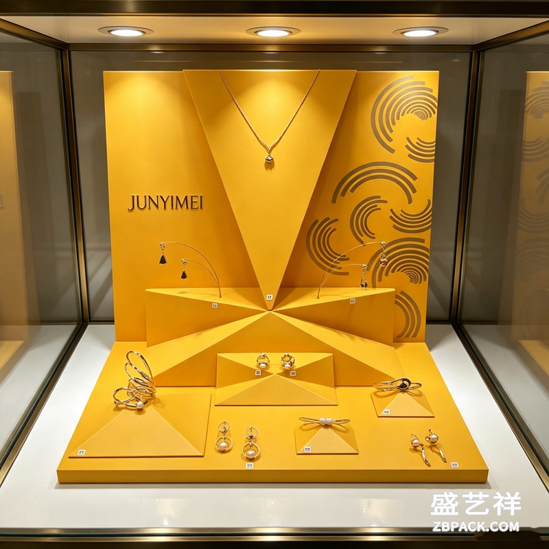 明黄几何纹珠宝橱窗展示套装CC10