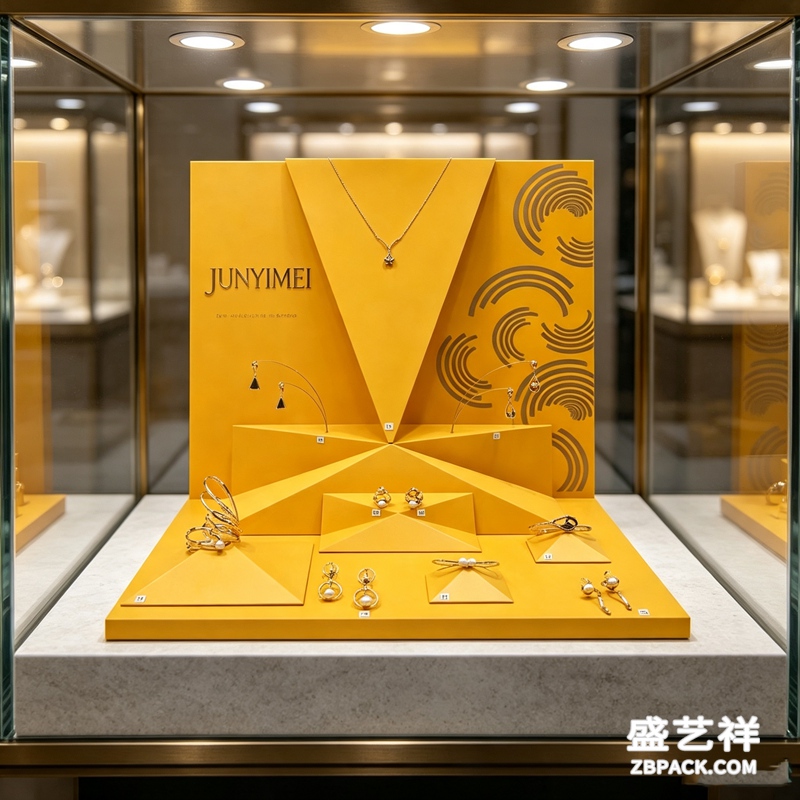 明黄几何纹珠宝橱窗展示套装CC10