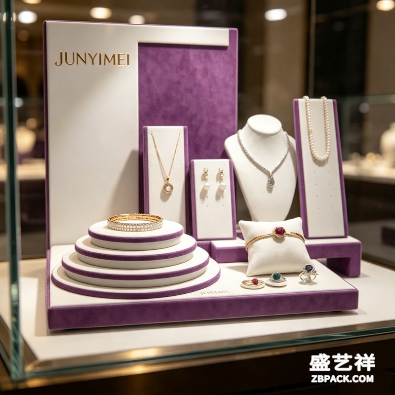 紫白绒面珠宝展示套装CC15