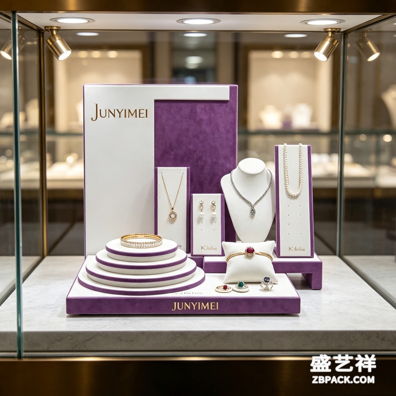 紫白绒面珠宝展示套装CC15