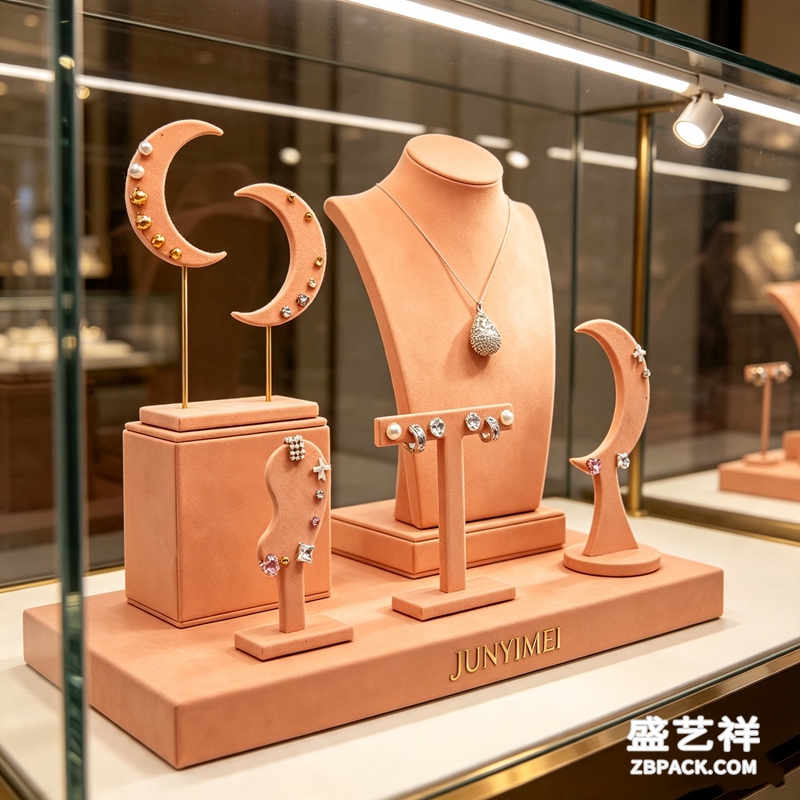 粉橙月亮造型珠宝展示套装CC18