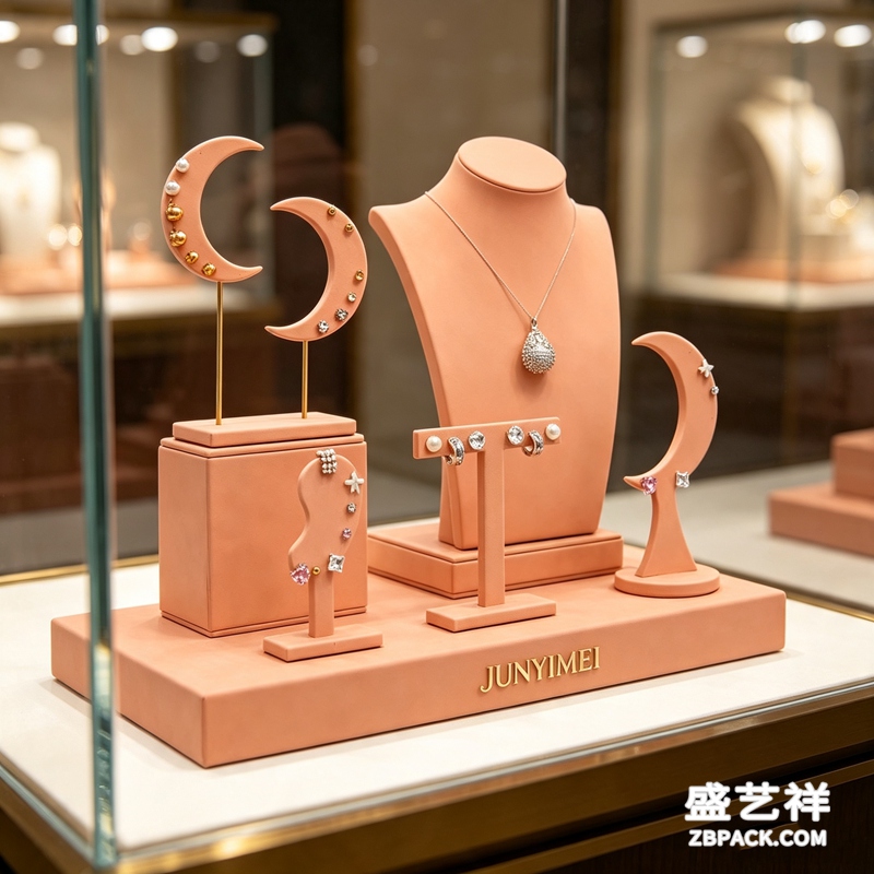 粉橙月亮造型珠宝展示套装CC18