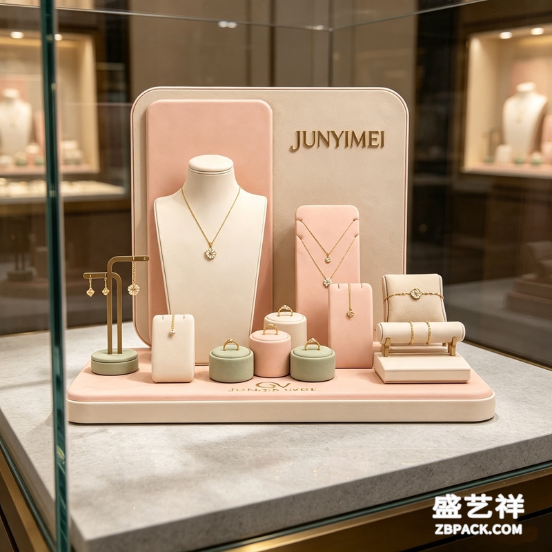 粉白绒面珠宝展示套装CC20