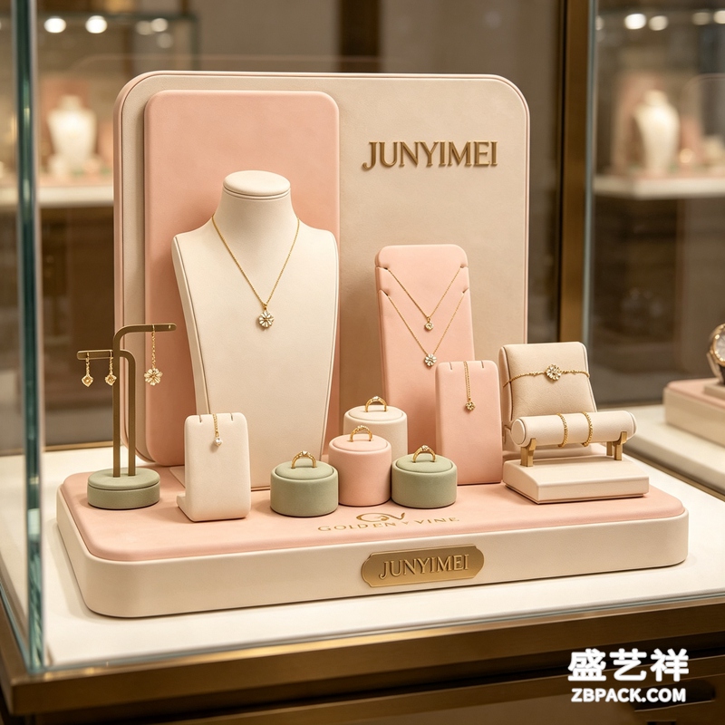 粉白绒面珠宝展示套装CC20