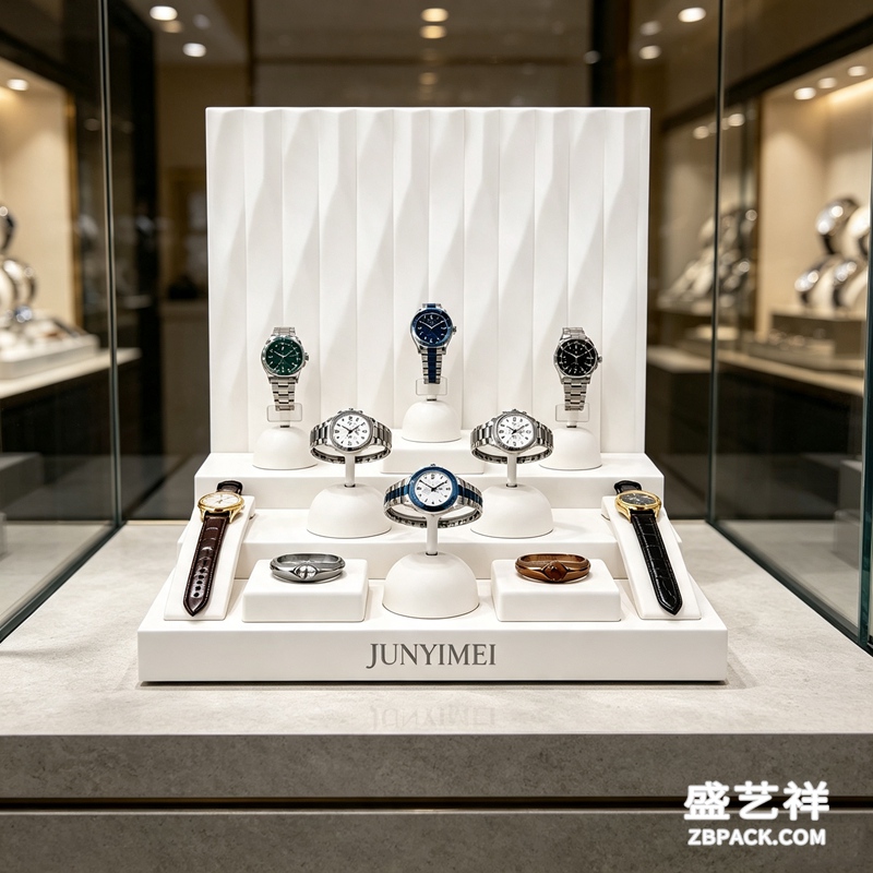 纯白立体褶皱腕表展示套装CC21
