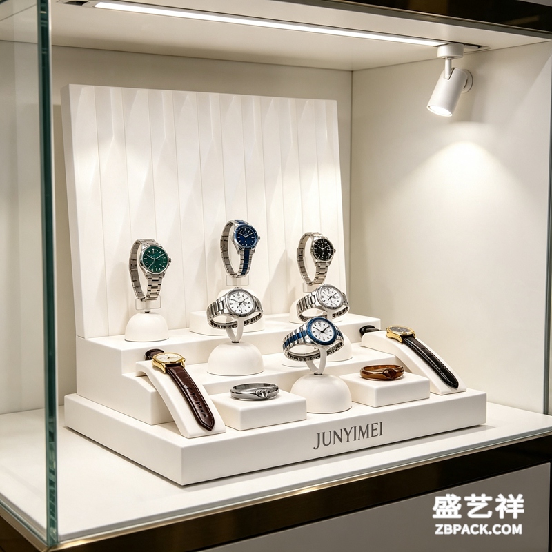 纯白立体褶皱腕表展示套装CC21