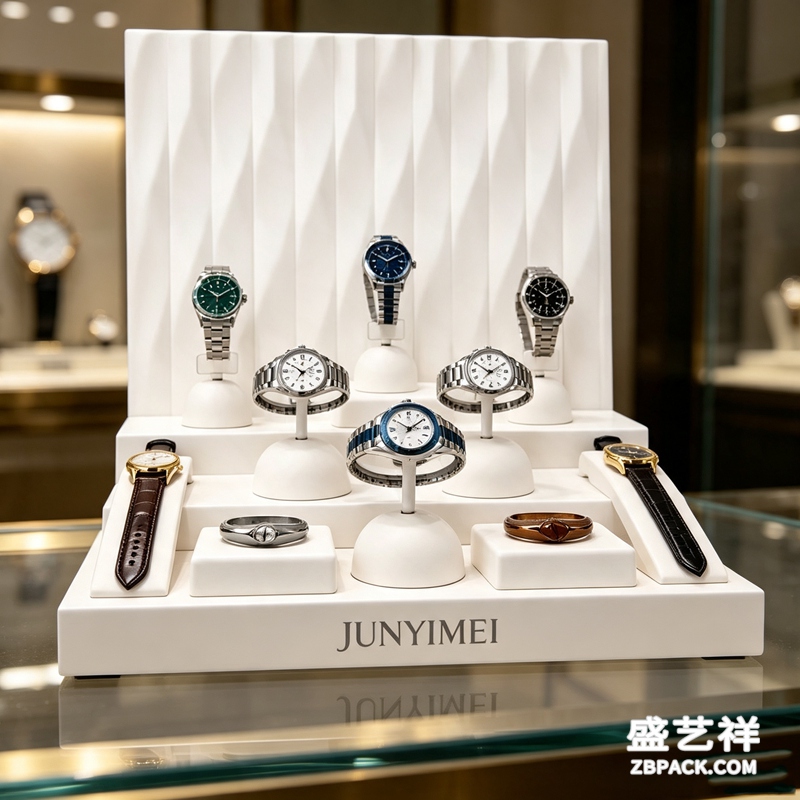 纯白立体褶皱腕表展示套装CC21