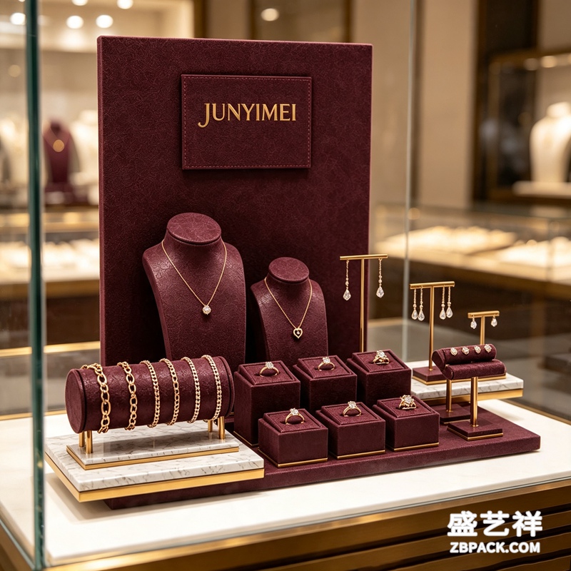 酒红绒面珠宝展示套装CC22