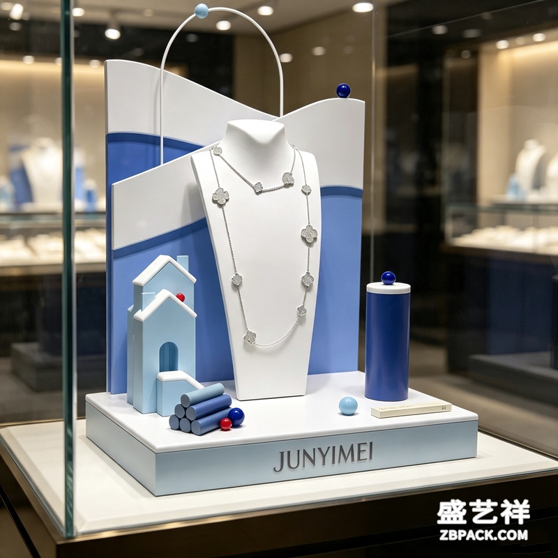 蓝白几何风珠宝展示套装CC24