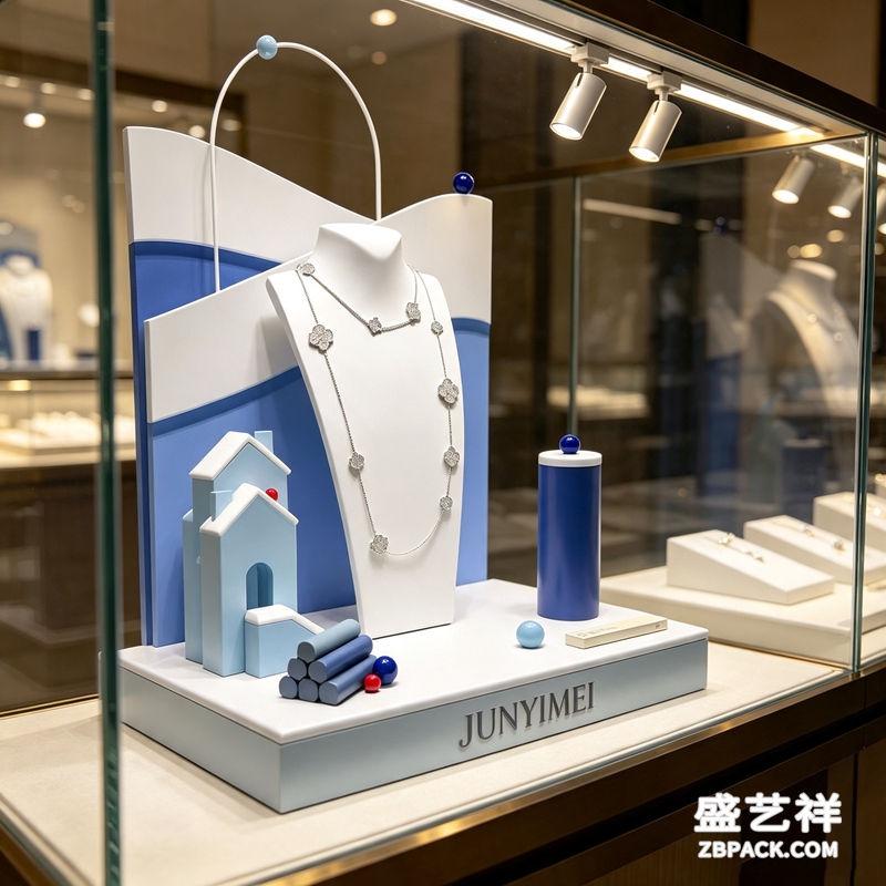 蓝白几何风珠宝展示套装CC24