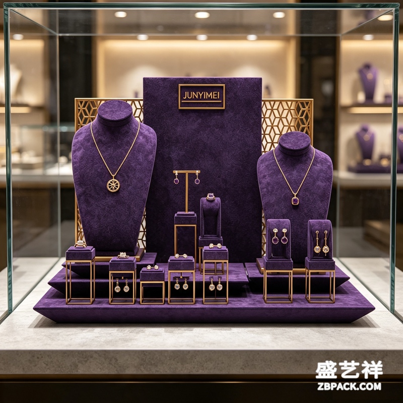 紫绒金框珠宝展示套装CC26