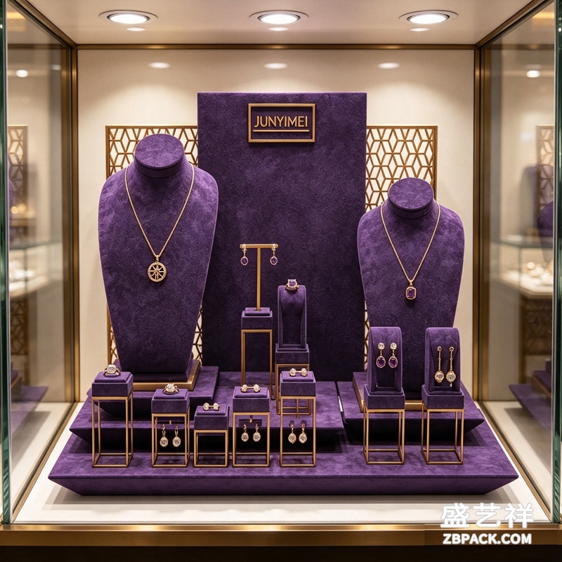 紫绒金框珠宝展示套装CC26
