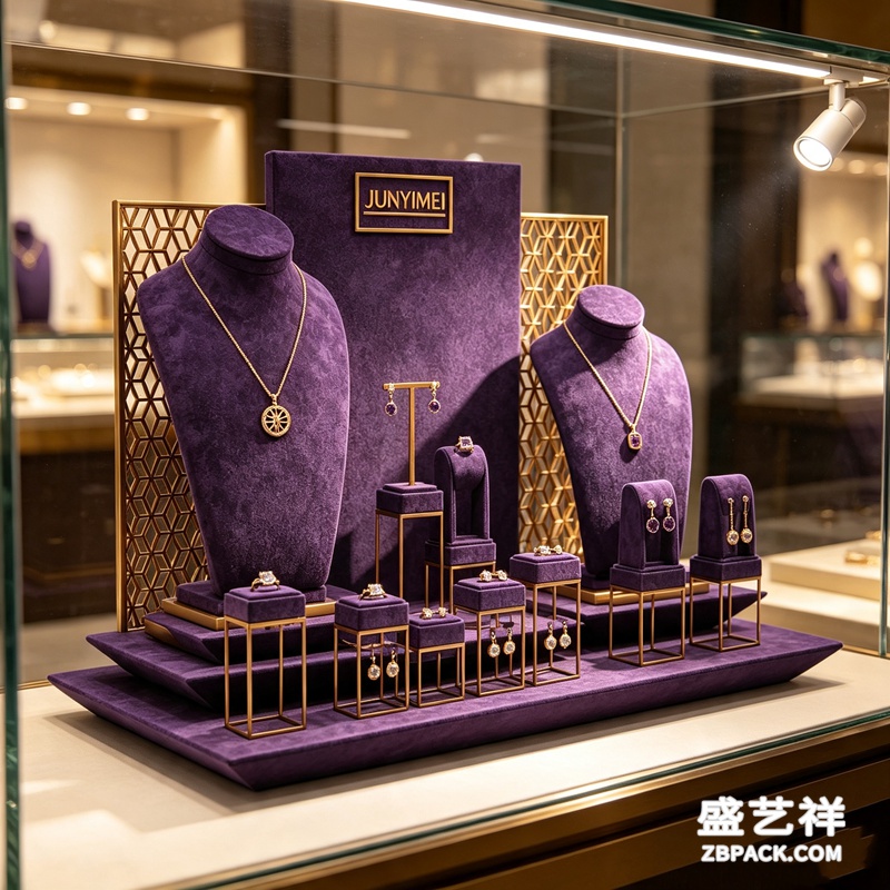 紫绒金框珠宝展示套装CC26