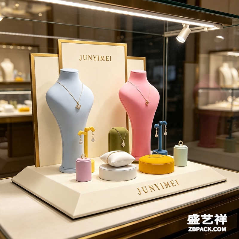 多彩绒面珠宝橱窗展示套装CC28