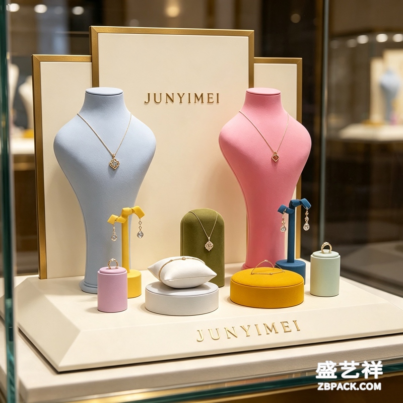 多彩绒面珠宝橱窗展示套装CC28