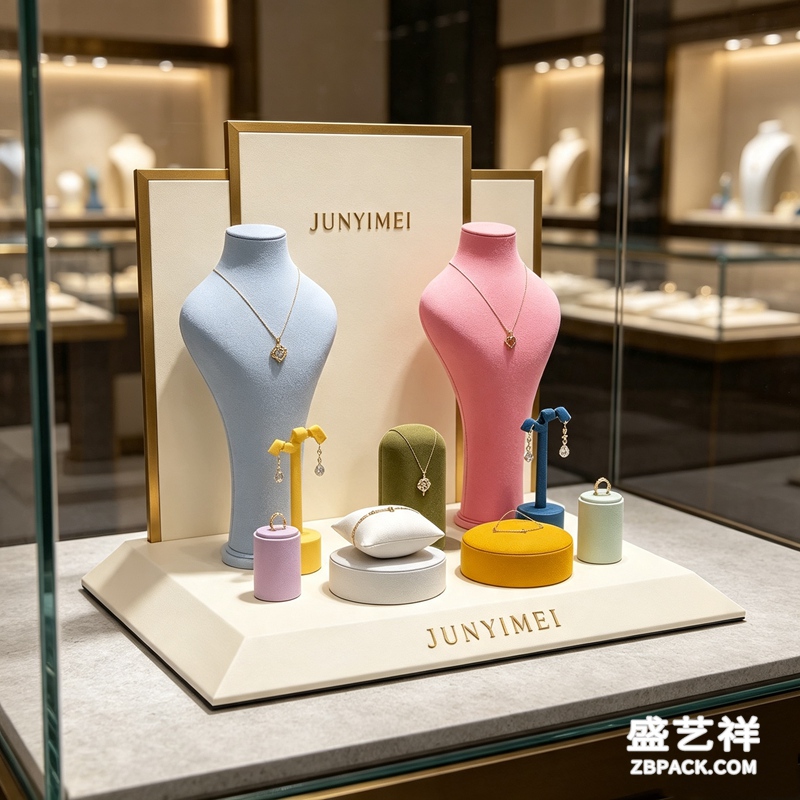 多彩绒面珠宝橱窗展示套装CC28