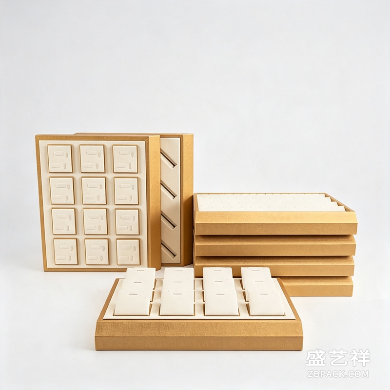 金白绒面首饰展示托盘TP01