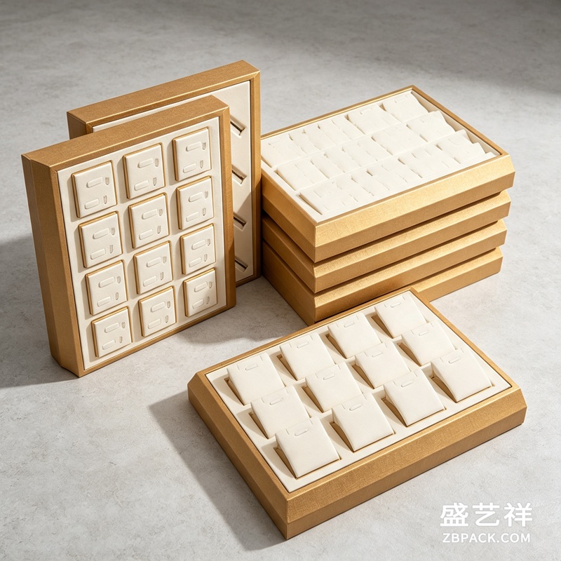 金白绒面首饰展示托盘TP01