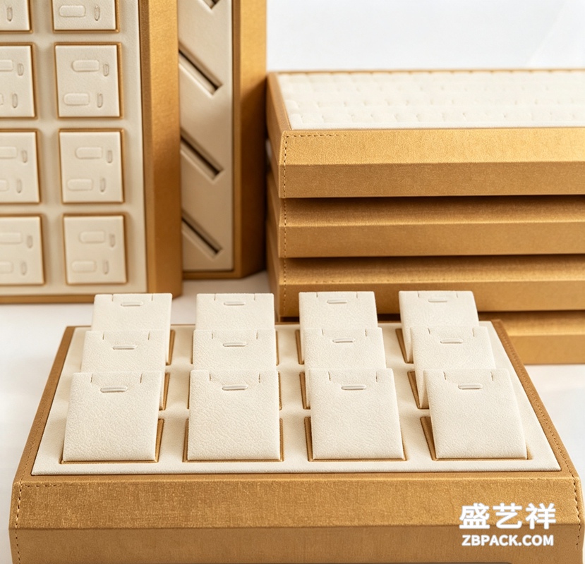 金白绒面首饰展示托盘TP01