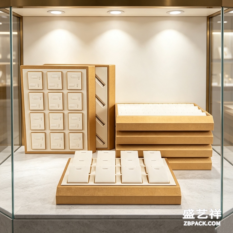 金白绒面首饰展示托盘TP01