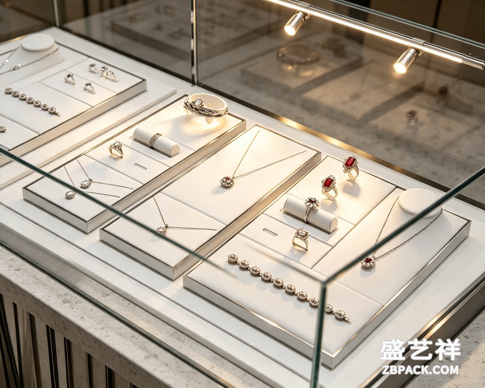 白色轻奢首饰展示托盘 TP07 | White Luxury Jewelry Display Tray Set TP07 - 细节图3