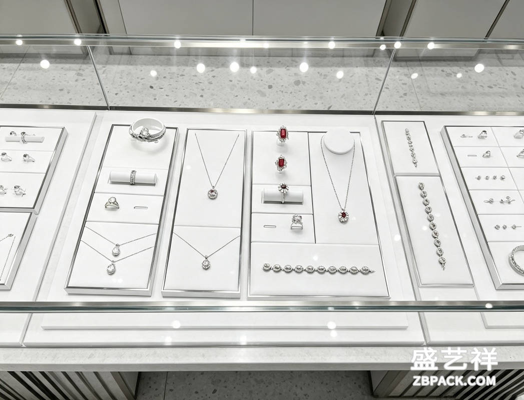 白色轻奢首饰展示托盘 TP07 | White Luxury Jewelry Display Tray Set TP07
