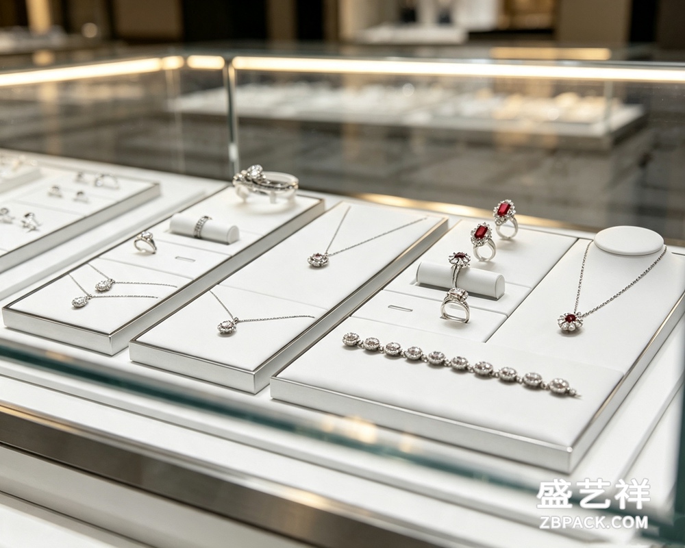 白色轻奢首饰展示托盘 TP07 | White Luxury Jewelry Display Tray Set TP07 - 细节图2