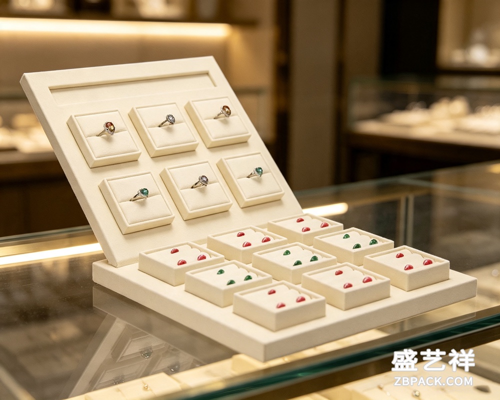 白色阶梯式珠宝展示托盘 TP08 | White Tiered Jewelry Display Tray TP08 - 细节图3