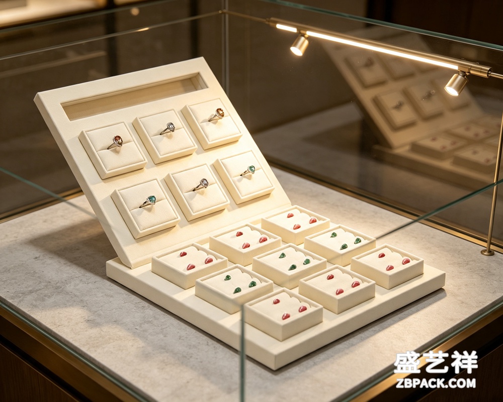 白色阶梯式珠宝展示托盘 TP08 | White Tiered Jewelry Display Tray TP08 - 细节图2