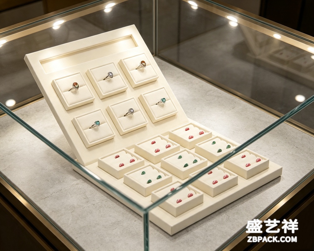 白色阶梯式珠宝展示托盘 TP08 | White Tiered Jewelry Display Tray TP08