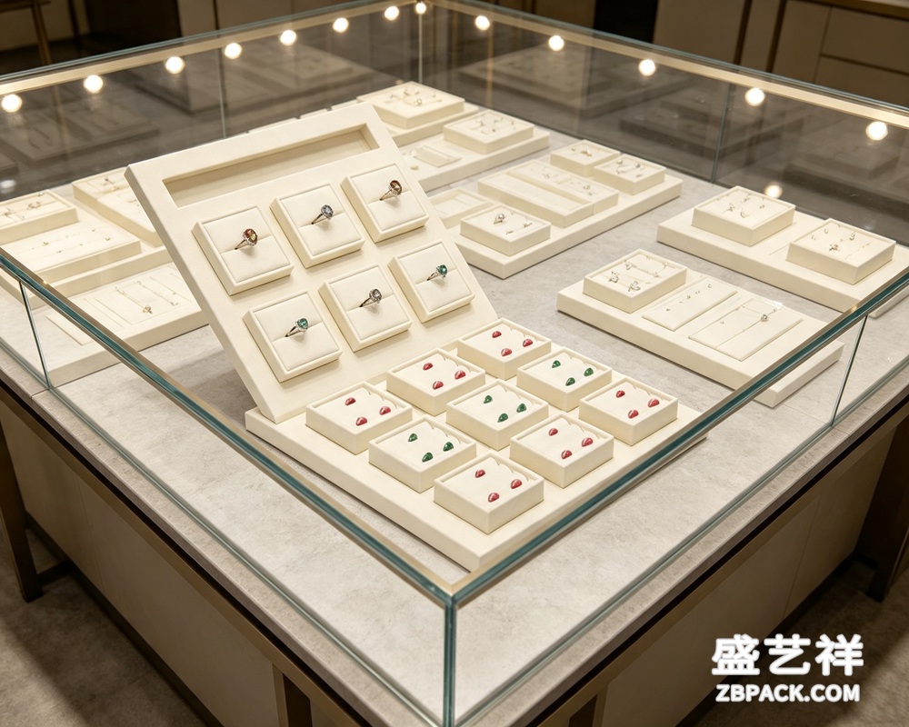 白色阶梯式珠宝展示托盘 TP08 | White Tiered Jewelry Display Tray TP08 - 细节图4