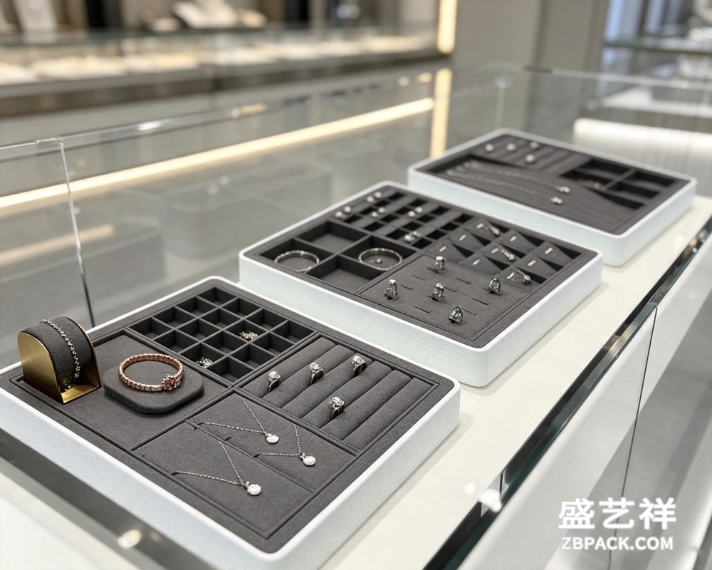 黑白撞色模块化珠宝展示托盘套装TP10 | Black & White Modular Jewelry Display Tray Set TP10 - 细节图3