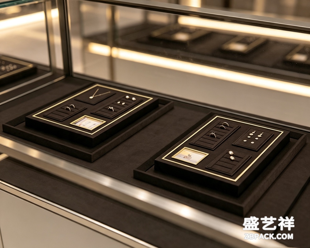 黑色金边多功能组合珠宝托盘TP25 | Black Gold-Trim Multi-Function Modular Jewelry Tray TP25 - 细节图2