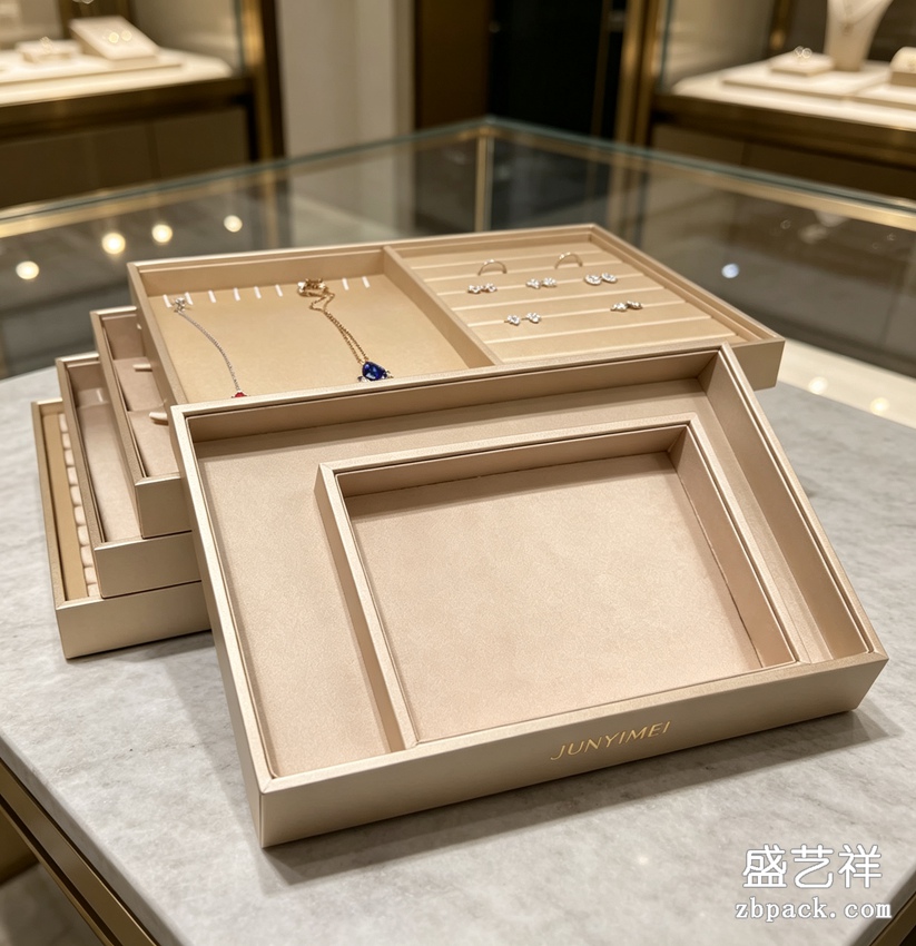 香槟色组合首饰托盘 TP34 | Champagne Combined Jewelry Tray TP34 - 细节图3