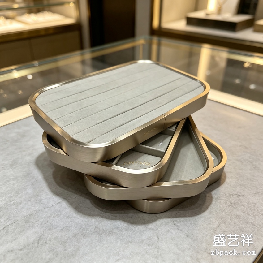 圆角金属边首饰托盘 TP36 | Rounded Metal‑Edge Jewelry Tray TP36 - 细节图3