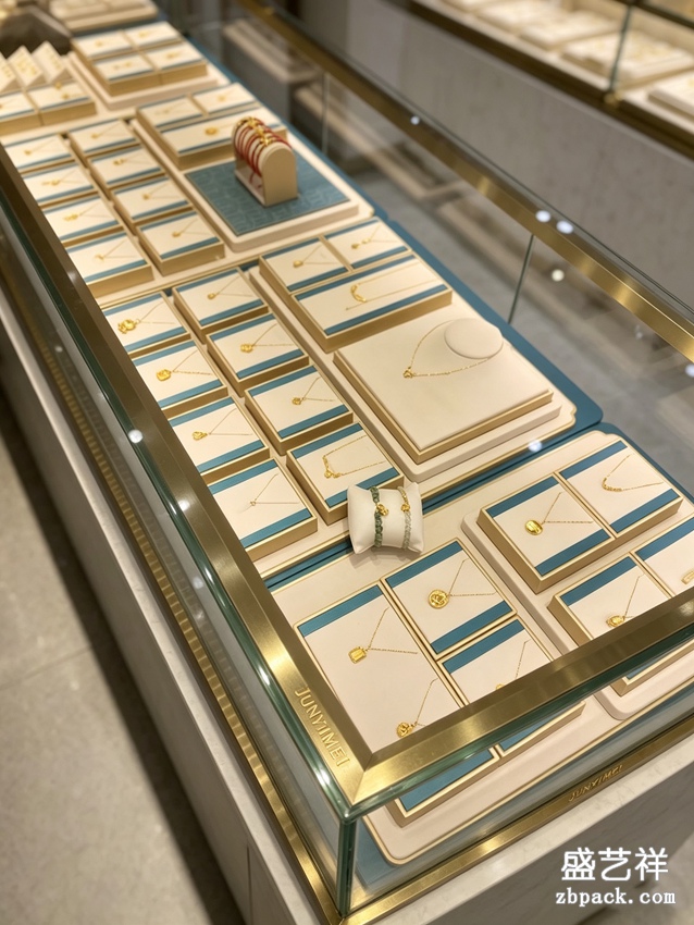 蓝白珠宝柜台陈列,珠宝摆台 TP37 | Blue-White Jewelry Counter Set TP37 - 细节图3