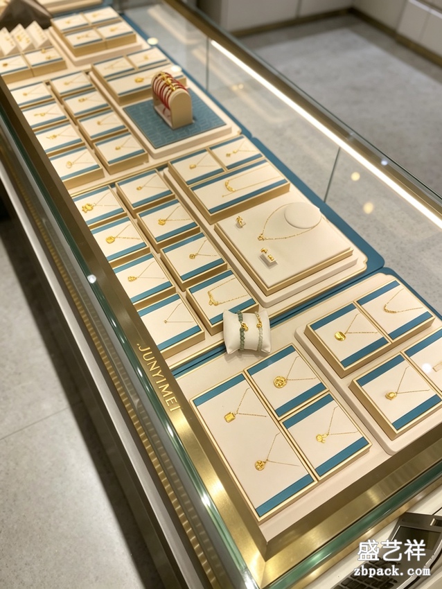 蓝白珠宝柜台陈列,珠宝摆台 TP37 | Blue-White Jewelry Counter Set TP37 - 细节图4