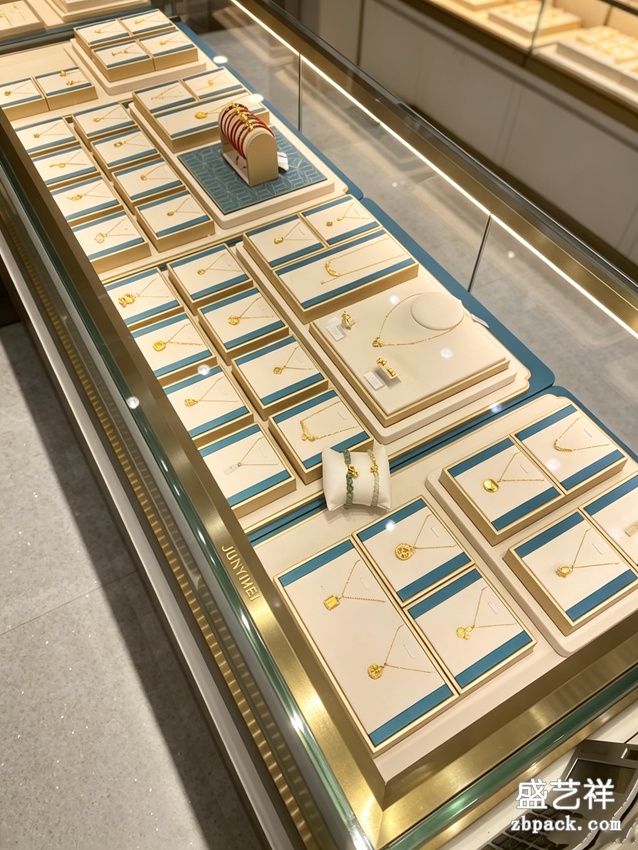 蓝白珠宝柜台陈列,珠宝摆台 TP37 | Blue-White Jewelry Counter Set TP37