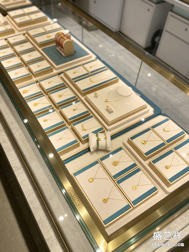 蓝白珠宝柜台陈列,珠宝摆台 TP37 | Blue-White Jewelry Counter Set TP37 - 细节图2