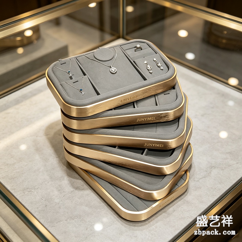 圆角金属珠宝托盘展示盘 TP39 | Rounded Metal Stackable Jewelry Tray TP39 - 细节图3