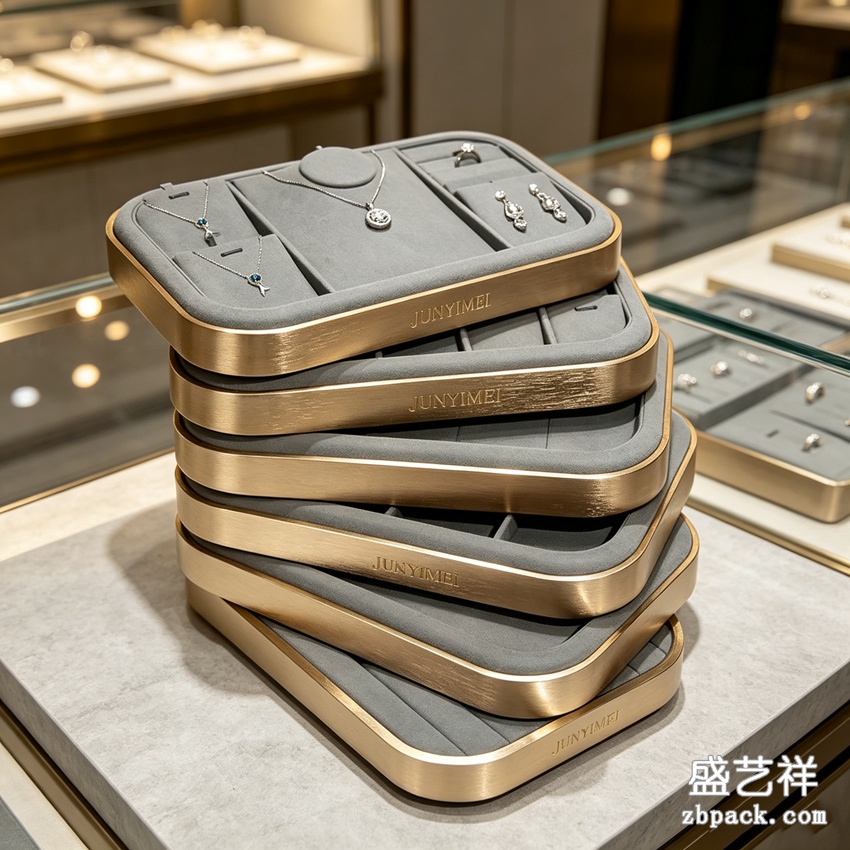 圆角金属珠宝托盘展示盘 TP39 | Rounded Metal Stackable Jewelry Tray TP39 - 细节图2