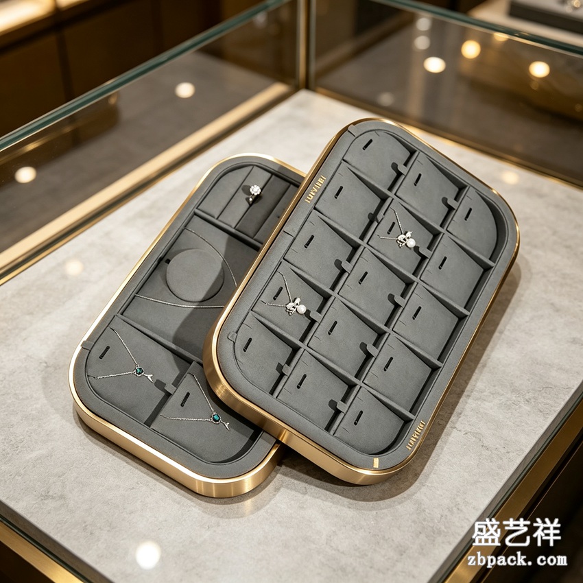 金属边多格首饰收纳托盘 TP40 | Metal‑Edge Multi‑Grid Jewelry Tray TP40 - 细节图4